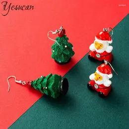 Kolczyki Dangle Yesucan Cute Santa Claus for Women Lovely 3D Tree Child Jewelry Prezent Świąteczny