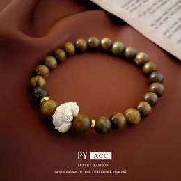 Pulseira de lótus de sândalo lótus small moda de moda corda por China-chic de estilo antigo design simples menina de roupa de mão simples