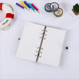 6 Löcher transparente PVC -Notebook -Abdeckungsschutz A5/A6 Ring Binder Lose Leaf Ordner School Office Bureau Accessoires Supplies