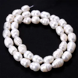 Natürliche Süßwasserperle unregelmäßige weiße Barockkartoffel -Reis -Formperforzierte Schüttgut -Schmuck Perle für DIY -Halskette Armband