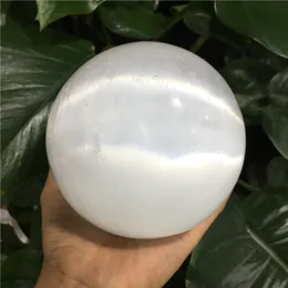 Natural White Flash Gypsum Selenite Sphere Ball Crystal Crystal Energy pietra gemma Reiki Chakra Guarigione Dono massaggiatore