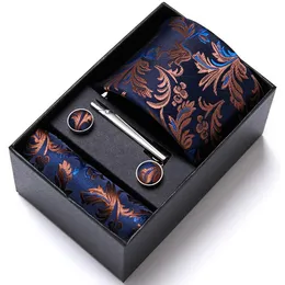 Ties cravatte per collo tasca marca di moda tasca set quadrato set maschile manico per cuffinks scatola regalo adatto per le vacanze di nozze workplacec240410