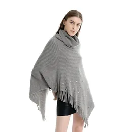 Kvinnors vinterduk för damer stickade kashmir poncho capes sjal cardigans tröja kappa panuelos de mujer para el cuello #yl10