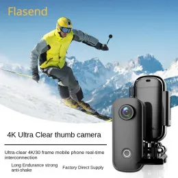 Kameras 4K HD Antishake Waterresistant C100+ Körper getragene Kamera zum Tauchen von Skifahren mit dem Skifahren DV -Rekorder Outdoor Daumenkamera Mini -Kamera