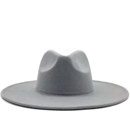 Prosty styl brytyjskiego wełny solidne klasyczne Classic Cape Cap Men Kobiety Panama Jazz Hat 95 cm szerokość Brim Big Fedoras 240410