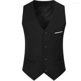 Herrtankstoppar passar Vest Spring och Autumn Shirt Casual Black Waistcoat Groomsman Brothers 'Clothes Nightclub