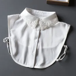 Donne White Lace Shirt Fallo Fallo Mezza maglietta ricamo falsi collari Domande rimovibili rimovibili Accessori per vestiti finte Col