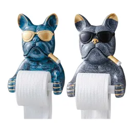 Toilettenpapierhalter Cartoon Toilettenpapierhalter montiertes Hund Skulptur Tissue Rack für Waschraum Hotel Tissue Box Küche Haus Kunsthandwerk Dekoration 240410