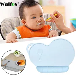 Walfos Food Grade Silicone BabyBib Table Mat Infant Tiny Diner Portable Placemat for Kidh Baby Feeding Silicone Baby Placemat