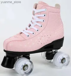 Patins em linha patins pu skates skates esportes sapatos iniciantes deslizantes em linha skates tênis treinando 34-44 tamanho 4 wheels presente y240410