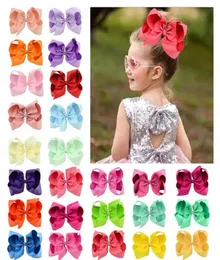 40 CORES 6 polegadas moda fita bebê arco clipes Girls Girls Large Bowknot Barrette Candy Color Children039S Boutique Hair Orna3731880