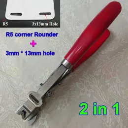 Punch Corner Trimmer and Punch 3X13mm Hole and R5 Corner Punch for PVC Card, Photo, Paper; 2 in 1 Cutter Paper Punches