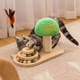 Brinquedos de gato de gato de cacto fofo Toys de gato sisal gato scratcher post pós -gatinho escalada árvore de gato torre interativo brinquedos protegendo móveis