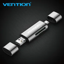 القراء Vention Mini SD OTG Card Reader USB 3.0 2.0 Micro USB 3.0 2.0 لكتابة C Card Card Reserer Micro SD TF Reader للكمبيوتر المحمول للكمبيوتر المحمول