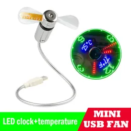 Gadgets 2019 Neue Mini -USB -LED -Uhr und Temperaturlüfter für ein verstellbare Laptop -Anzeige Sommerkühlungsfans Creative Office Desktop Geschenke
