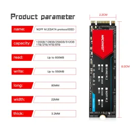 Cards M.2 SSD M2 NGFF SATA 128GB 256GB 512 GB 1 TB Disk a stato solido 2280 HDD rigido interno per laptop desktop