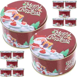 Take Out Containers 12 PCS Christmas Candy Jar Gift Molevers Festival Supplies Tin Box Chocolate Tinplate