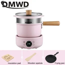 Multicookers DMWD 1.8L Electric Split Cooking Pot Foldable Multicooker Frying Pan Hotpot Steamer Rice Cooker Soup Maker Water Boiler Travel