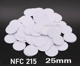 Segurança adesivo NFC 215 tag de moeda de chip 25mm fórum nfc tipo 2 tag 540 bytes para todo o telefone celular NFC para controle de acesso Lockin4682798