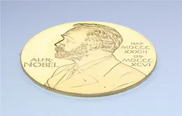 ノーベルゴールドコイン24kゴールドプレートメダルメダル外国バッジコレクションギフト5pcslot inventas vitam iuvat excoluisse ar9458583