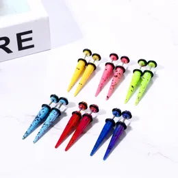 Stud Earrings BONISKISS 6 Pairs Set UV Acrylic Fake Ear Stretcher Mixed Colors Taper Long Spike Cheater Expander Studs Body Jewelry