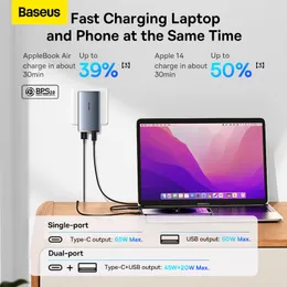 BASEUS 65W GAN 5 Pro USB C Carga rápida QC 4.0 PD 3.0 Carregamento rápido portátil USB Tipo C Charger para iPhone 14 13 MacBook