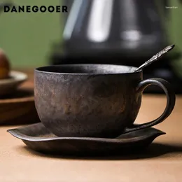 Kupalar nordic tarzı antika seramik sanat pas çay kahve fincanı asılı kulak yaratıcı su retro klasik işaret seti