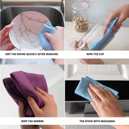 Nano Scale Streak-Free No Trace Cleaning Cloths Reusable Easy Clean Home Kitchen Supplies Cleaning Towels