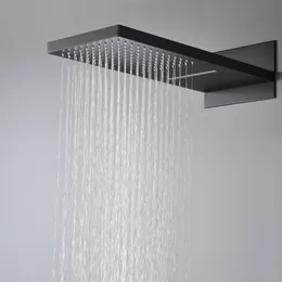 Sistema di mixer per doccia per bagno intelligente di lusso Ducha a parete nera montata in ottone calda fredda doccia a mano banheiro tocco di rubinetto termostatico