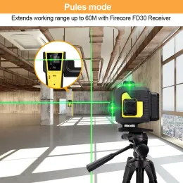 Firecore f504t-xg laser verde nível 16 linhas Nivel a laser 4D Linha transversal L-Bracket/Tripé Controle Remoto Nível de Laser Nível