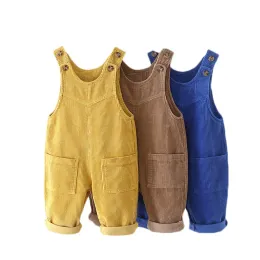 Byxor Lawadka 9m36m Autumn Spring Corduroy Jumpsuit för Baby Fashion Toddlers overalls Girls Boys Pants Casual PlaySuit byxor nya