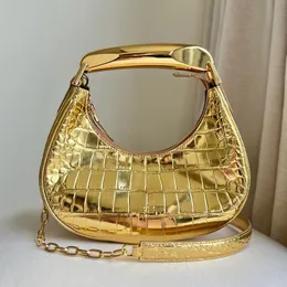 Bianca Hobo Bag Genuine Leather Gold Handle Crocodile Leather Chain Shoulder Bag Fashion Stylish Loop Designer Girl Luxury Totes Quality Purses And Handbag 2691