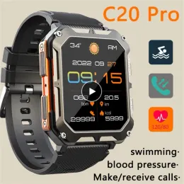 Смотрите 2023 C20 Pro Smart Watch 1,83 дюйма BluetoothCompatible IP68 Водонепроницаемые музыкальные звонки на открытом воздухе.
