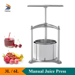 Narzędzia 6L Manualna maszyna do prasy wina wielofunkcyjna sok z owoców warzywnych miód