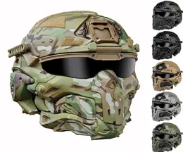 Skyddsutrustning Wronin Assault Tactical Mask med snabb hjälm och taktiska skyddsglasögon Airsoft Hunting Motorcykel paintball cosplay PR1454153