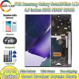 6.9''Amoled LCD dla Samsung Galaxy Note 20 Ultra 5G LCD Display Screen Digitizer dla Note20 Ultra N985F N986B z ramką