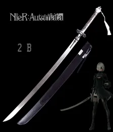 Articolo artigianale in metallo Game Nierautomata 2B Sword 9S039S Real in acciaio inossidabile in acciaio inossidabile in lega di zinco Cosplay Prop marchio N6942336