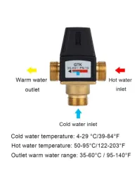 Termostato in ottone a 3 vie DN20/25 Valvola del mixer per termostato maschio/femmina per raccordi igienici di scaldabagno