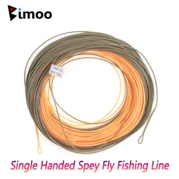 Bimoo 90ft WF-1F ~ WF-7F Singelhanded Spey Fly Fishing Line Weight Fowarded Floating Fly Line med 2 Weld Loops Camo Peach