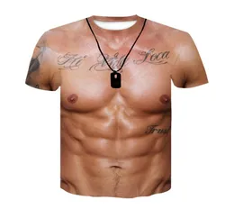 Men039s Tshirts Men39s 3D Cool Muscle Abs t Koszulki Zabawne luźne mody plus mody Slim Fit Tops 6xlmen039S3524441