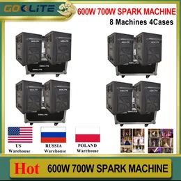 0 skatt 4 fall 8st 600W 700W Cold Sparks Machine med Sparkler Wedding Fireworks Cold Ti Powder Indoor Wedding Party DJ