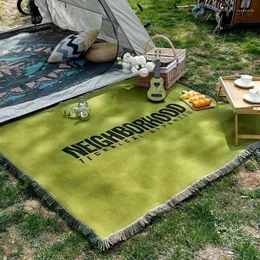 Koce modne dzielnice marki Tassel Koc Camping Ket Portable Outdoor Wild Tent Picnic Mat Vintage Bawełna Sofa
