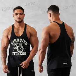 Camisetas masculinas 2023 verão novo colete de algodão impresso ginásio estampado esportes de ginástica esticada em corredor de corrida ao ar livre T240411