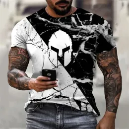 Mens T-Shirts For Men Clothing Oversized Tee Shirt Unisex Sparta Graphic 3D Printed Summer Casual Short Sleeve Tops Gym T Shirt