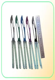 Yeni Theone Balisong Orca Kelebek Eğitmeni Eğitim Knifi Titanyum Bıçağı Keskin Kanal Şeffaf G10 Tutma Salıncak Jilt Knive5141428