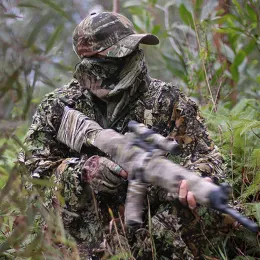 Scharfschützenjagd Kleidung 3D Camouflage Airsoft Ghillie Anzüge Männer Kid Military Tactical Shooting War Game Birdwatching Jacke Hosen