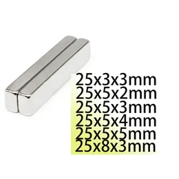 25x3x3mm 25x5x2 25x5x3 25x5x4 25x5x5 25x8x3 N35 Neodymium Bar Block Strong Magnets Search Magnetic Bar Ndfeb Motor Generator