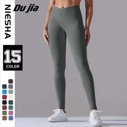 Lu allineare pantalone limone nuovo croce per donne leggings cuce viella v spinta alleghi ad alta vita pantaloni da yoga di allenamento per palestra