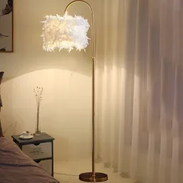 Designer de penas luminária de piso noite sofá vibe nórdica lâmpada de piso florescendo lampara de pie regulável intensidad lâmpada decoração