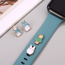 Barndom Anime Watchband Charms för iWatch Series silikon mjuk rem smycken tillbehör söt djur charm för äpple klocka